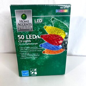 Home Accents Holiday 50 LED C3 Lights Multi Color Indoor Outdoor NEW 13ft 3"
